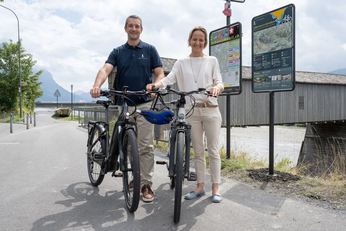 «Willkommen im Fahrradland Liechtenstein»: Neue Info-Tafeln in Vaduz